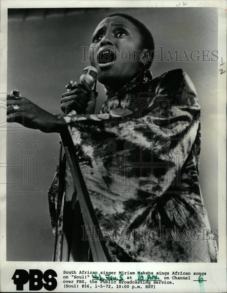 1971 Press Photo Miriam Makeba South African Singer - RRW10577 - Historic Images