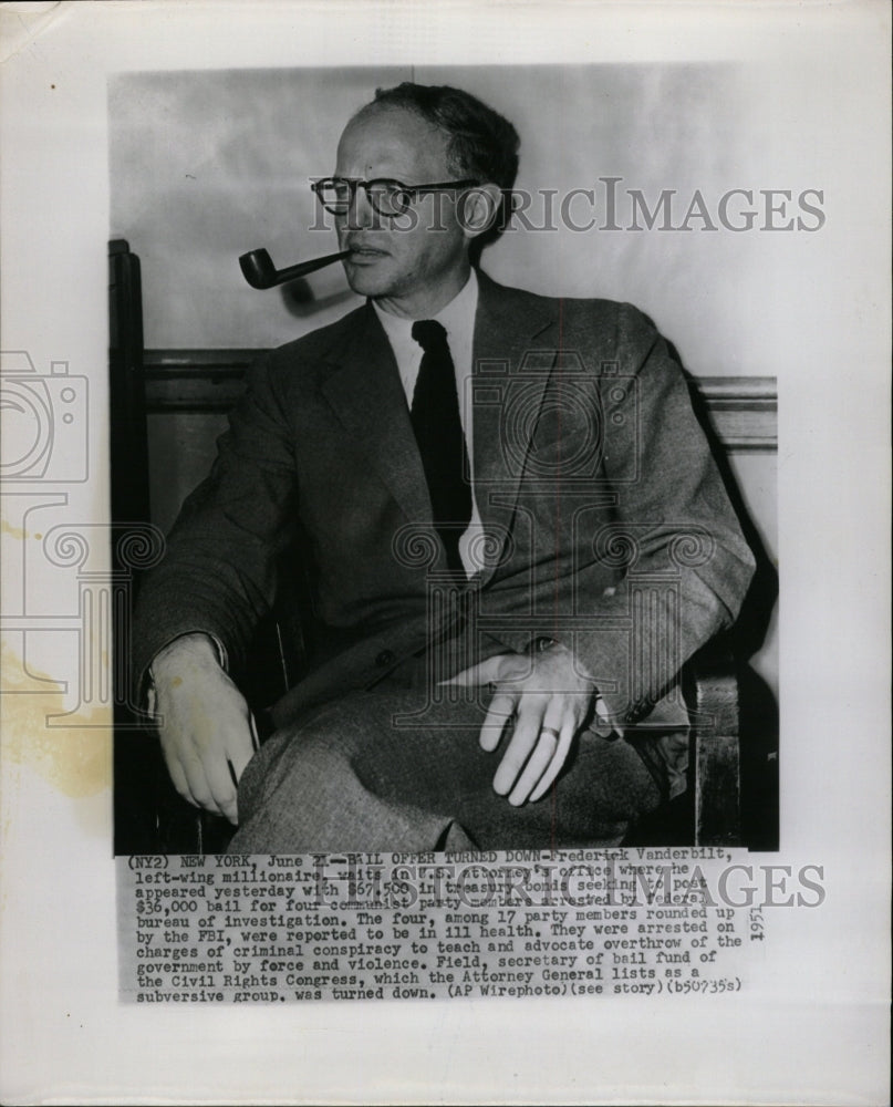 1951 Press Photo Frederick Vanderbilt Member FBI - RRW10915 - Historic Images