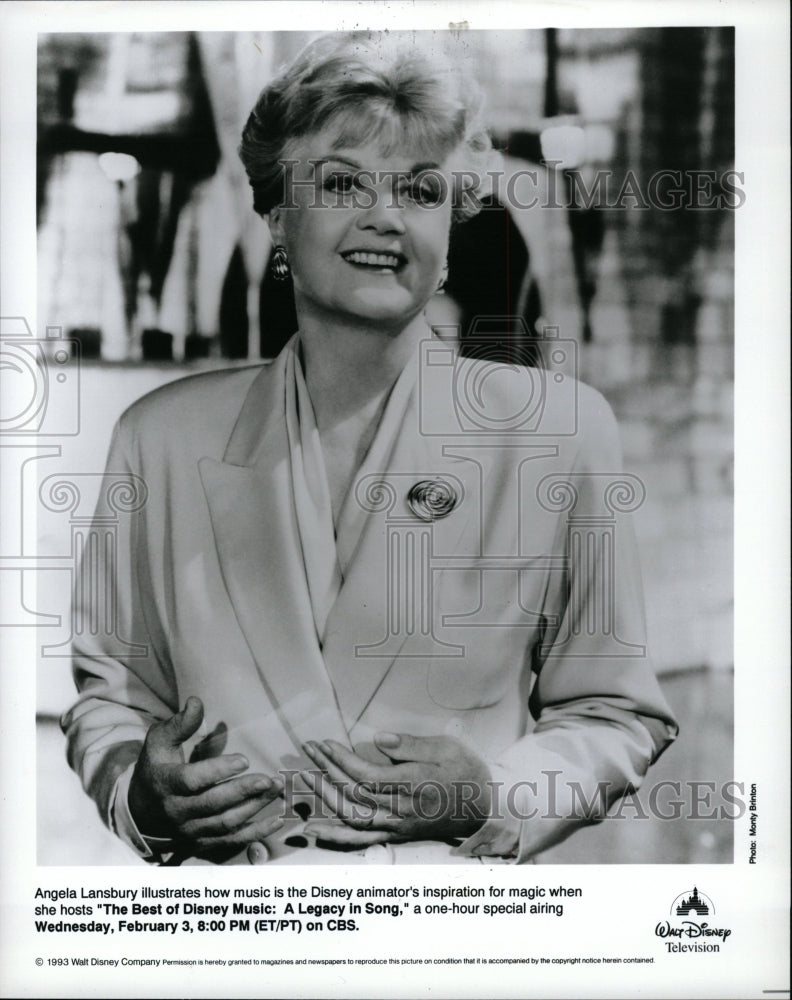 1993 Press Photo Angela Lansbury Disney Music Song Best - RRW11519 - Historic Images