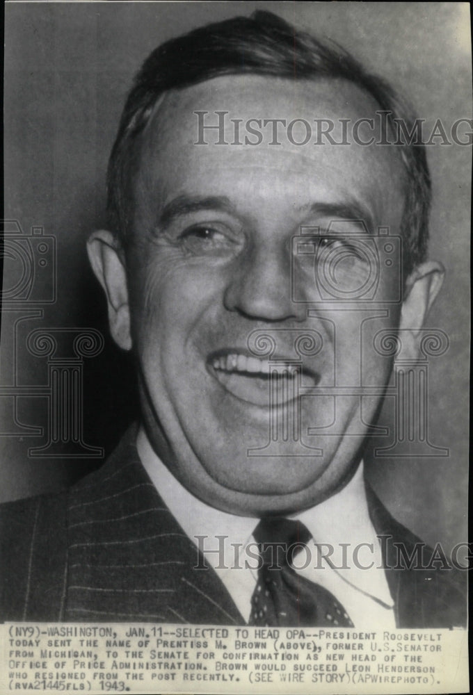 1943 Press Photo Prentiss Brown President Roosevelt Hea - RRW11871 - Historic Images