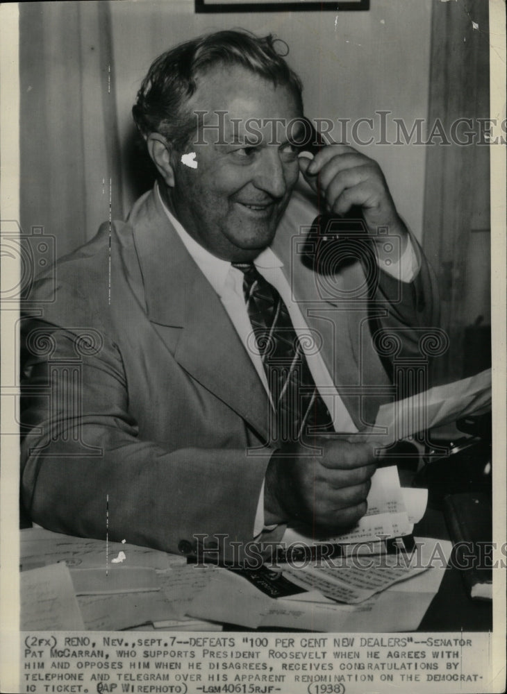 1938 Press Photo New Degree Senator Pat McCarran - RRW12091 - Historic Images