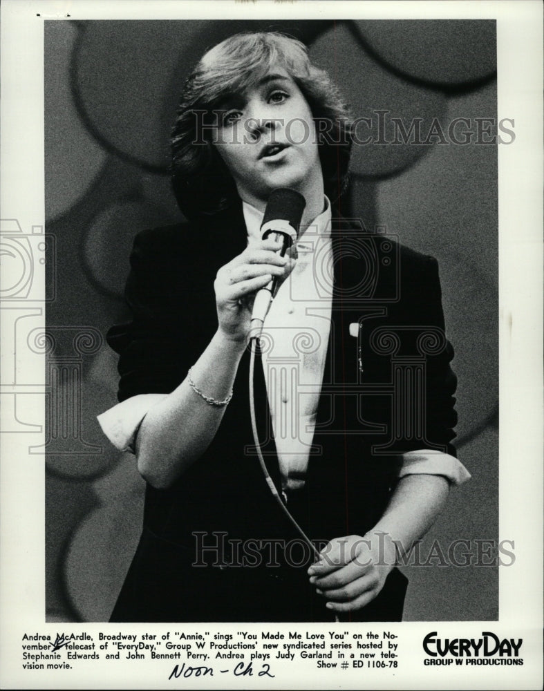 1978 Press Photo Andrea McArdle Annie November telecast - RRW12291 - Historic Images