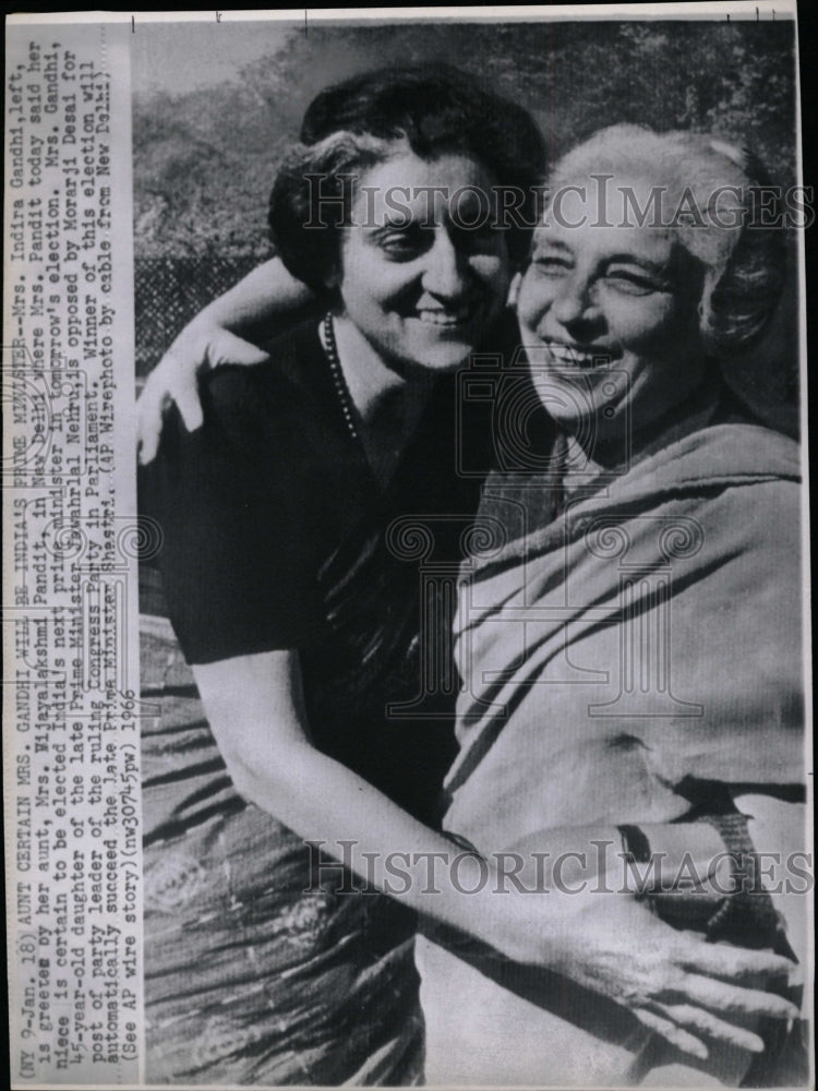 1966 Press Photo Indira Gandhi Prime Minister India - RRW12459 - Historic Images