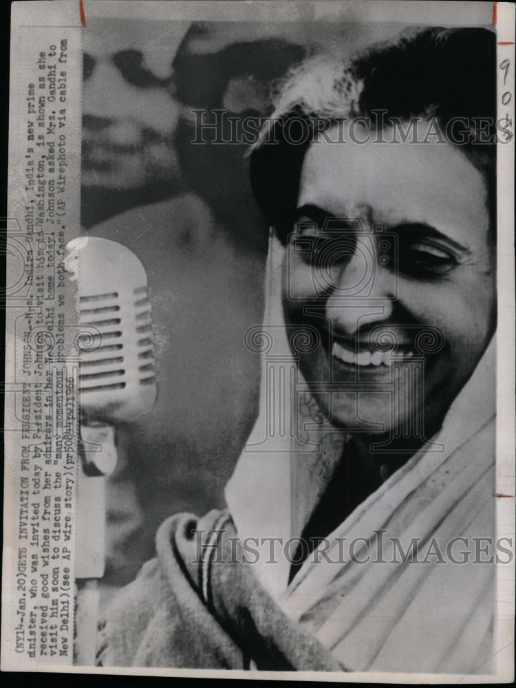 1966 Press Photo Indira Gandhi Indian Prime Minister - RRW12555 - Historic Images