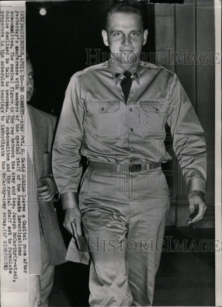 Press Photo Army Pvt David Schine Joseph McCarthy Staff - RRW12581 - Historic Images