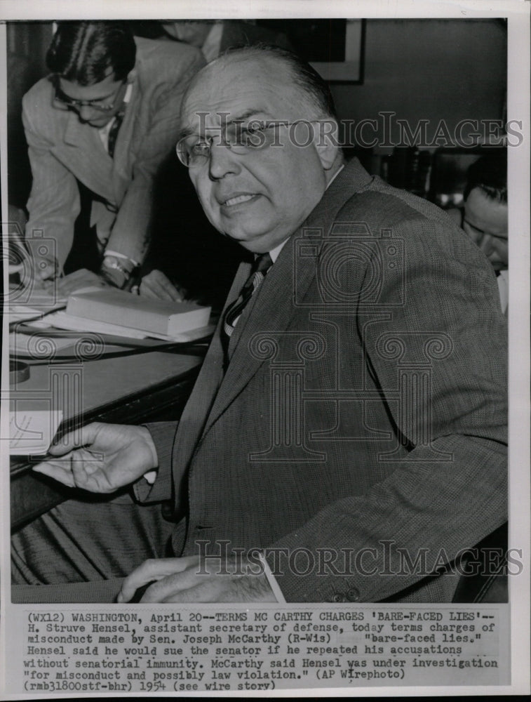 1954 Press Photo Struve hensel McCarthy defense Bare - RRW12641 - Historic Images