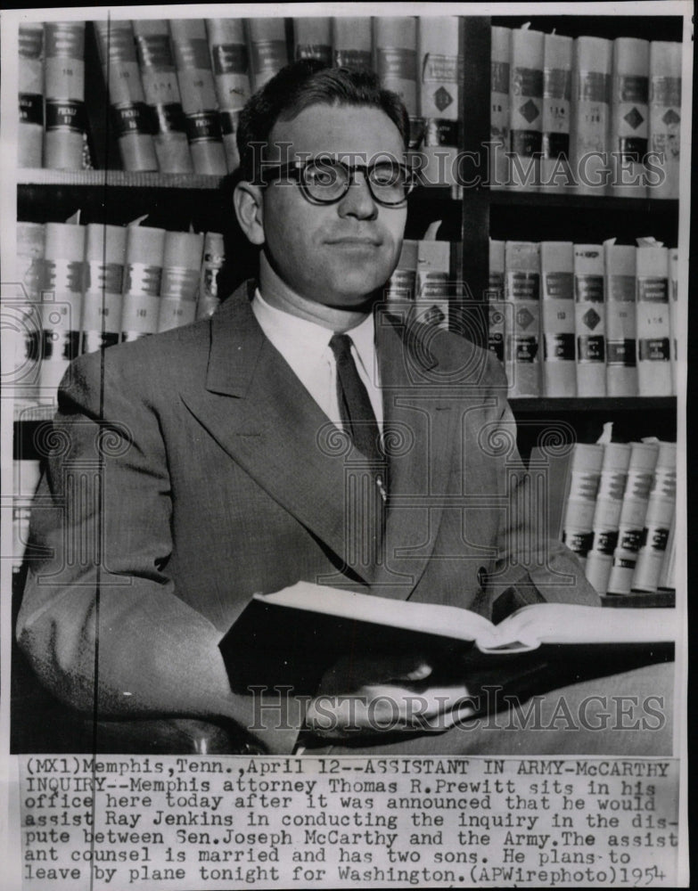 1954 Press Photo Memphis attorney Thomas Prewitt Army - RRW12673 - Historic Images