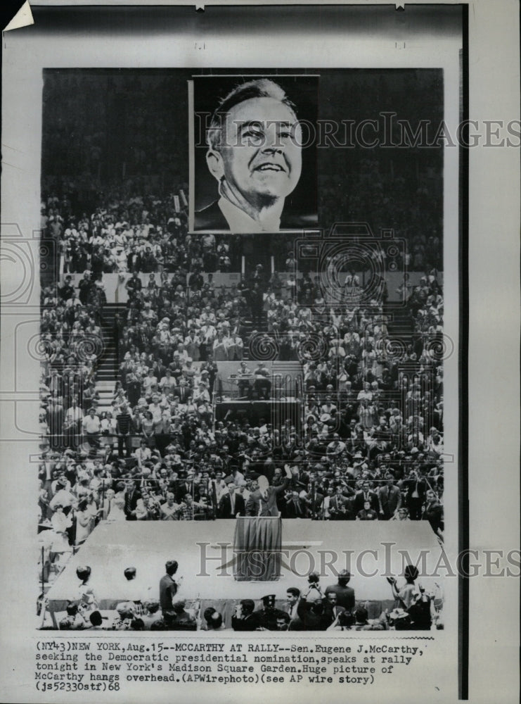 1968 Press Photo Sen McCarthy Rally Madison Square - RRW13233 - Historic Images