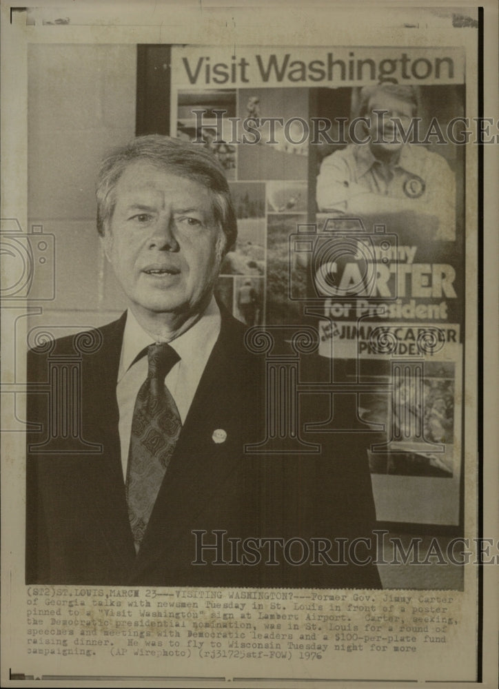 1976 Press Photo Jimmy Carter St. Louis Newsmen Poster - RRW13297 - Historic Images