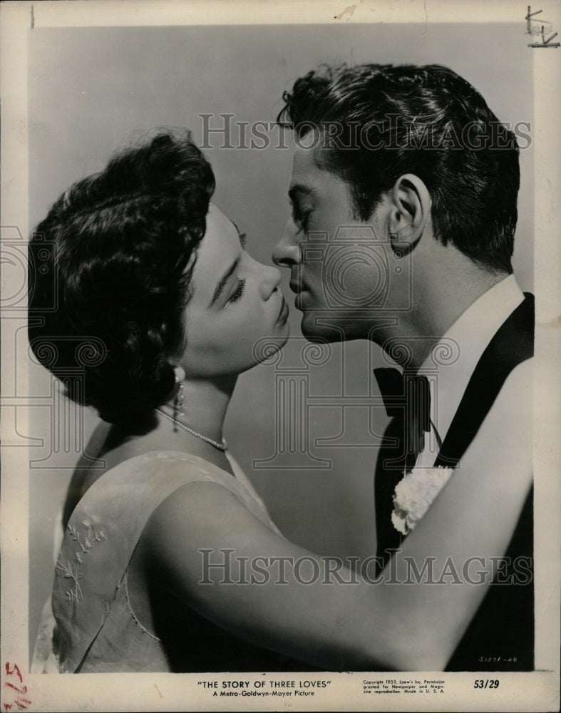 1953 Press Photo Leslie Caron Farley Granger Three Love - RRW13435 - Historic Images