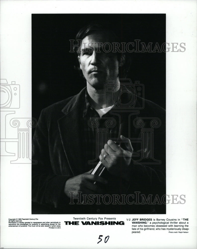 1993 Press Photo Jeff Bridges The Vanishing Thriller - RRW13485 - Historic Images