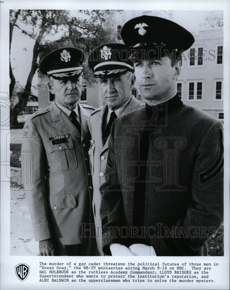 1986 Press Photo Lloyd Bridges Alec Baldwin Dress Gray - RRW13495 - Historic Images