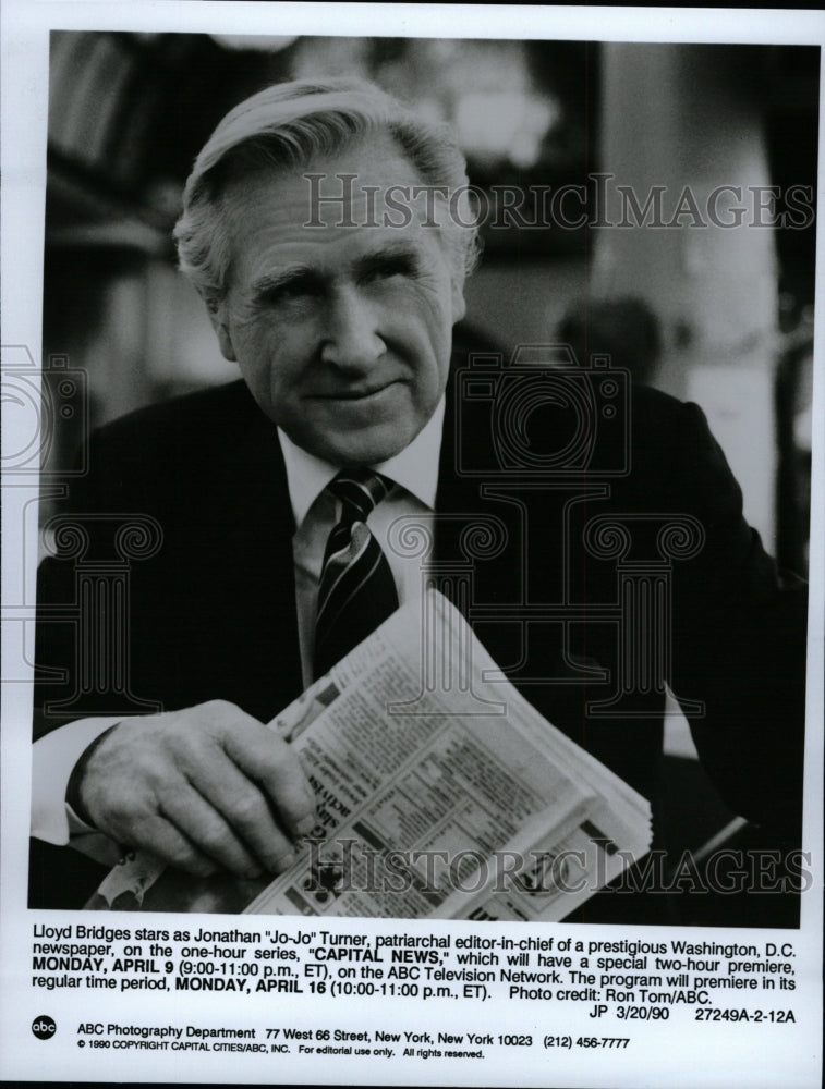 1990 Press Photo Lloyd Bridges Jonathan newspaper News - RRW13513 - Historic Images