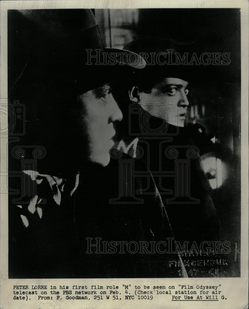 1972 Press Photo Film Odyssey Peter Lorre PBS Goodman - RRW13573 - Historic Images