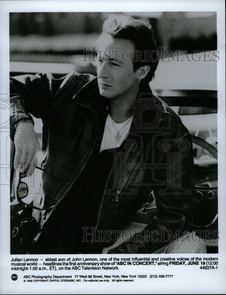 1992 Press Photo Julian Lennon ABC In Concert TV Show - RRW14077 - Historic Images