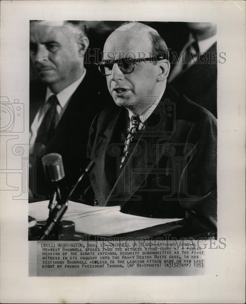 1953 Press Photo Herbert Brownell Harry Dexter Case - RRW14101 - Historic Images