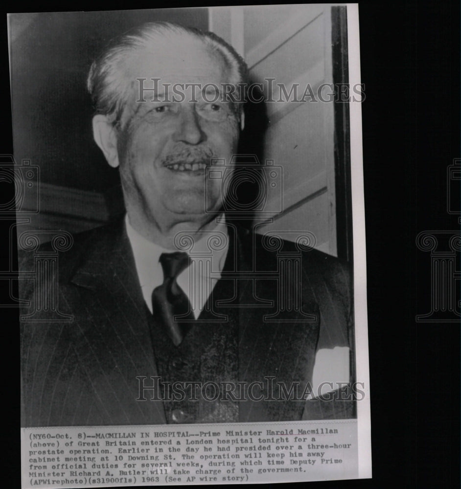 1963 Press Photo Prime Minister Harold MacMillan London - RRW14341 - Historic Images