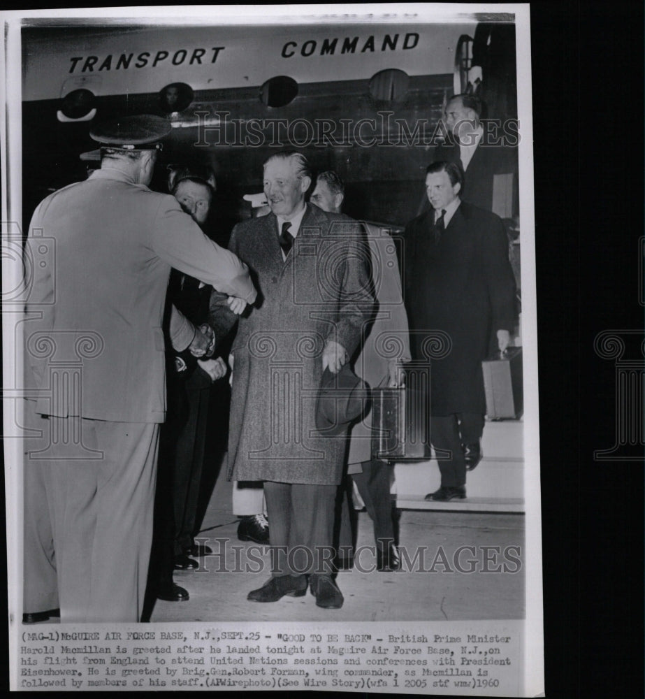 1960 Press Photo Harold Macmillan McGuire British Air - RRW14343 - Historic Images