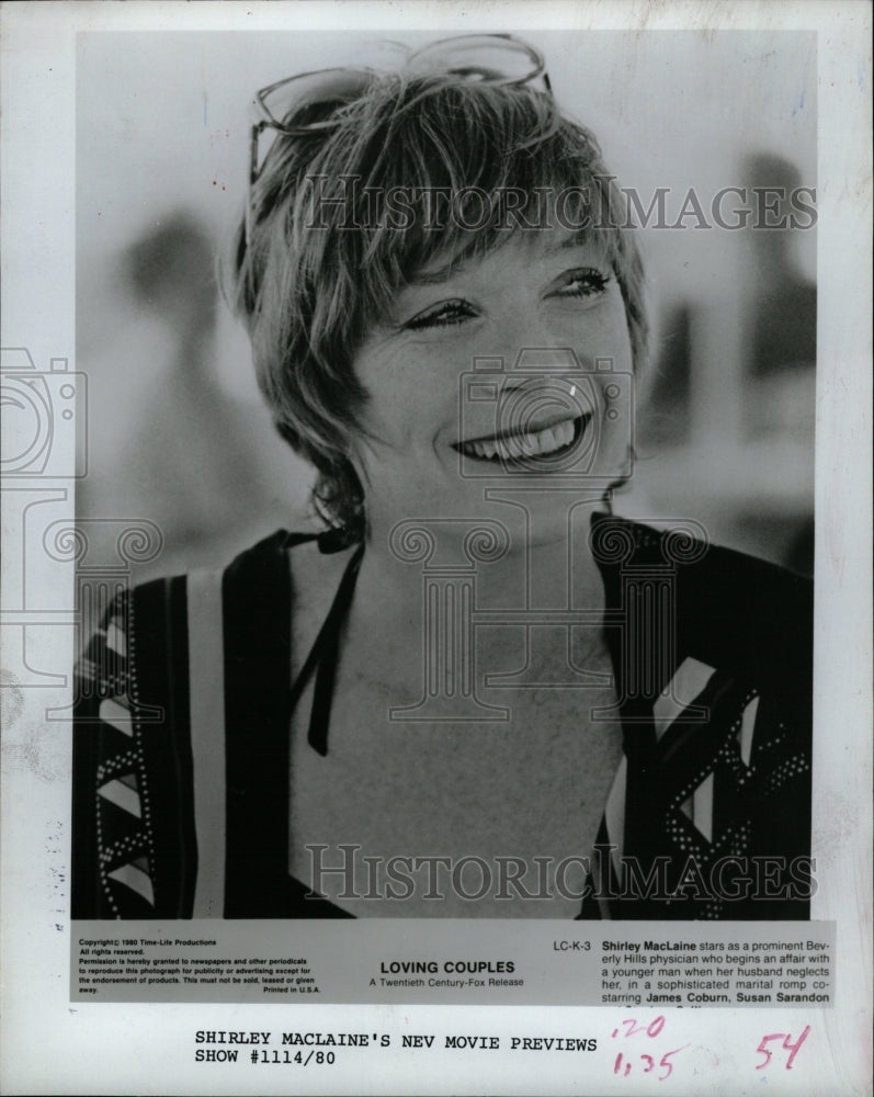 1980 Press Photo Shirley Maclaine Beverly Hills Affair - RRW14505 - Historic Images