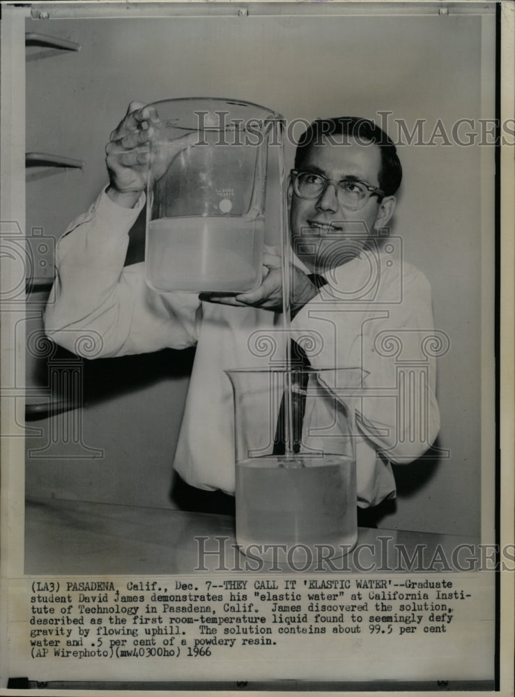 1966 Press Photo David James Pasadena California Water - RRW14813 - Historic Images