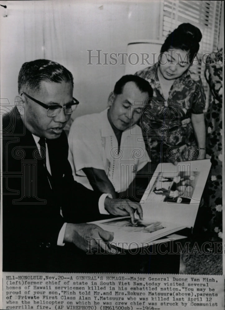 1964 Press Photo Gen Duong Van Minh South Vietnam chief - RRW14957 - Historic Images