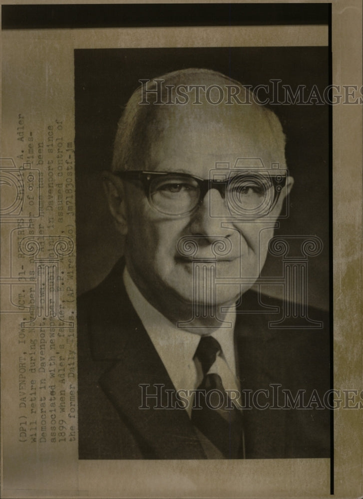 1970 Press Photo Philip Adler Daveport town Times Daily - RRW15047 - Historic Images