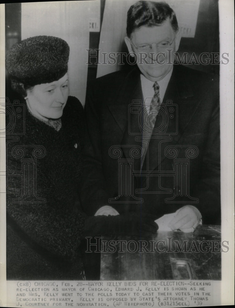 1939 Press Photo Edward Kelly Chicago Mayor election - RRW15181 - Historic Images