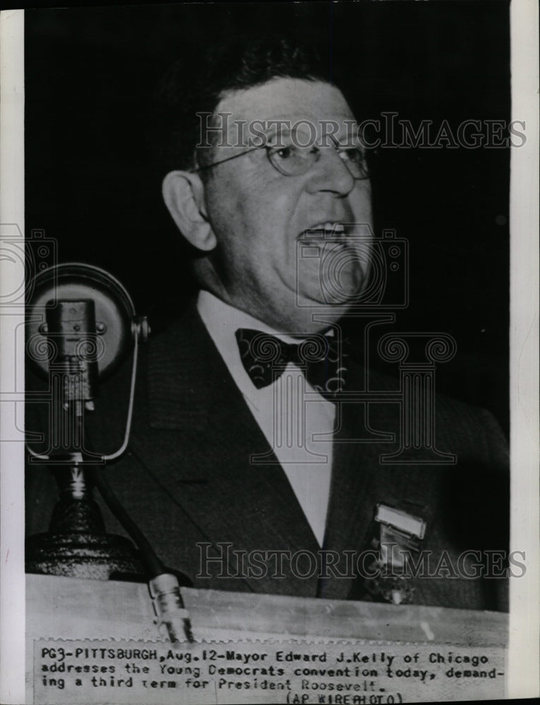 Press Photo Mayor Edward Kelly President Roosevelt term - RRW15185 - Historic Images