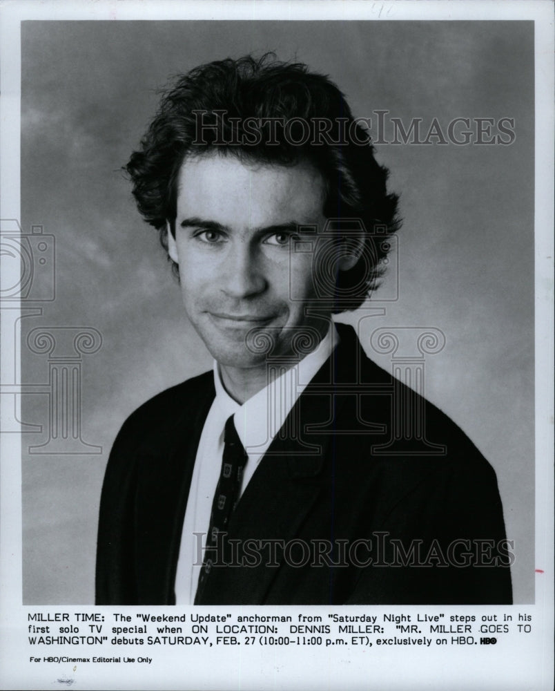 1989 Press Photo Dennis Miller stand-up comedian - RRW15365 - Historic Images