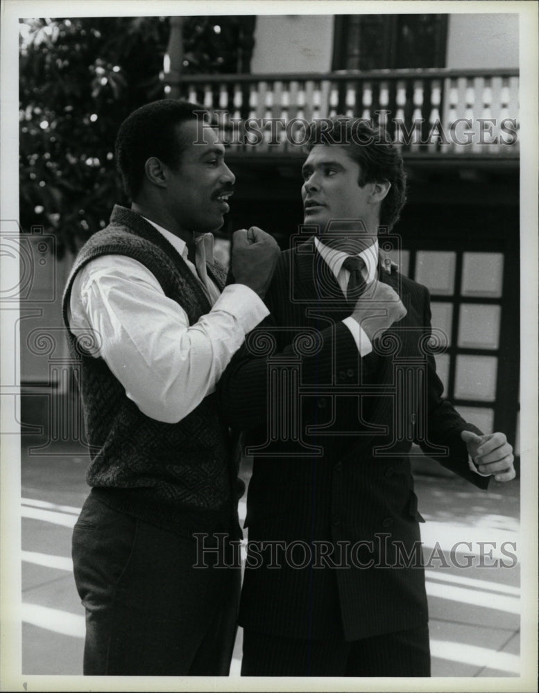 1985 Press Photo David Hasselhoff Ken Norton Knight - RRW15861 - Historic Images