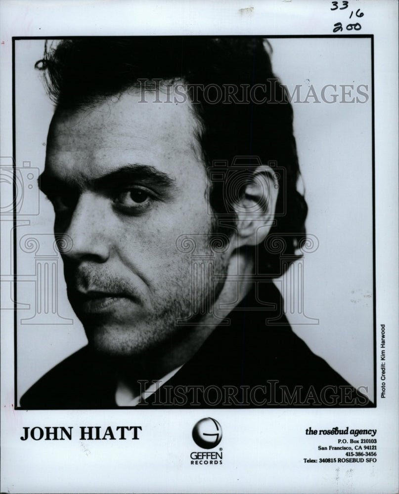 1987 Press Photo John Hiatt American Rock Guitarist - RRW16257 - Historic Images