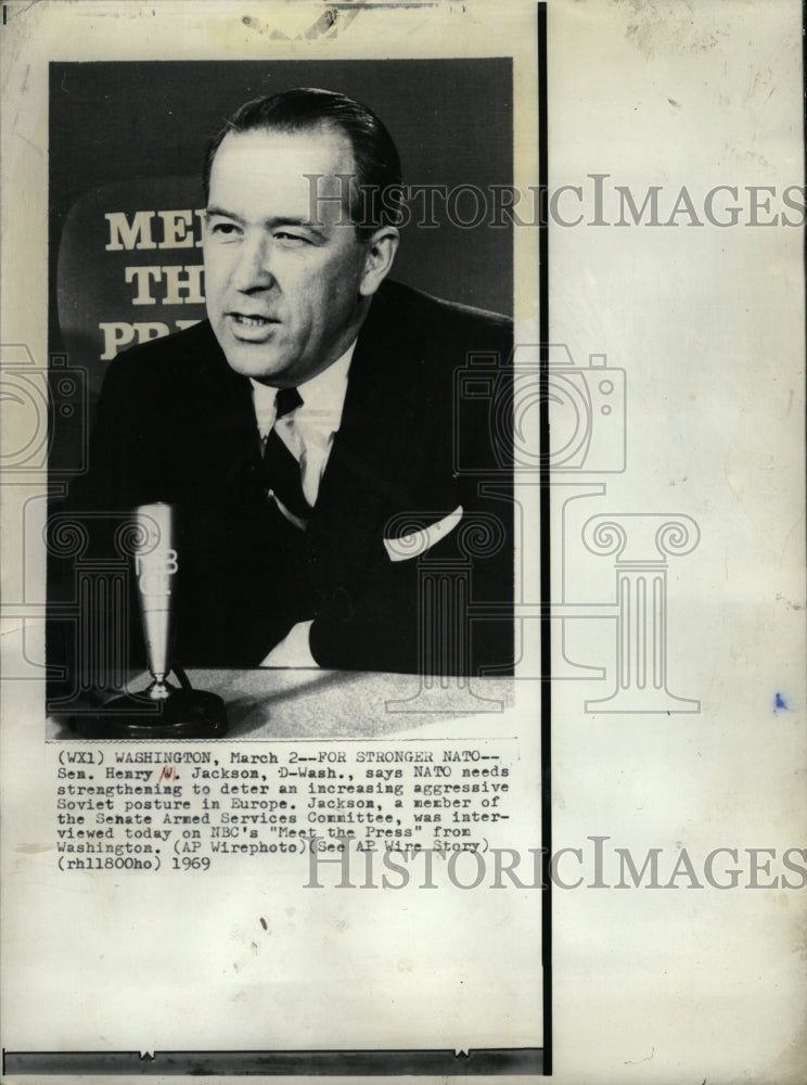 1969 Press Photo Sen Henry Jackson Soviet Posture NATO - RRW16357 - Historic Images