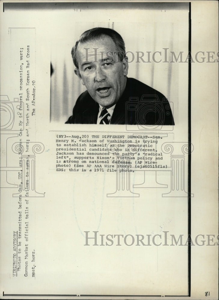 1971 Press Photo Democrat Sen Henry Jackson Washington - RRW16363 - Historic Images