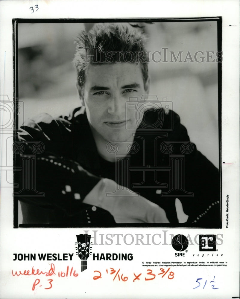 1990 Press Photo Wesley Stace John Wesley Harding folk - RRW17013 - Historic Images