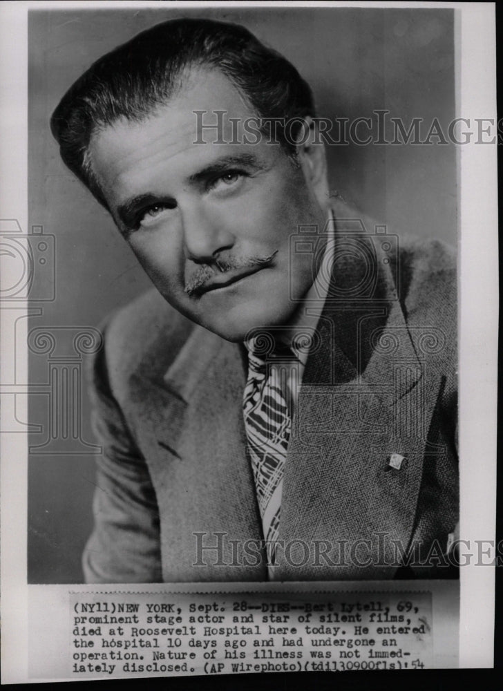 1954 Press Photo Bert Lytell Stage actor Roosevelt - Historic Images