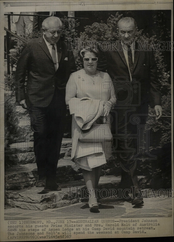 1967 Press Photo President Johnson Harold Holt Aust - RRW17403 - Historic Images