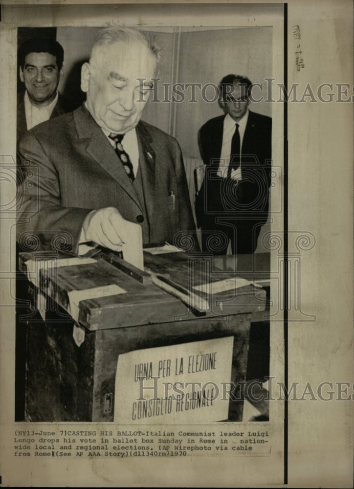 1970 Press Photo Luigi Longo Italian Communist Leader - RRW17565 - Historic Images