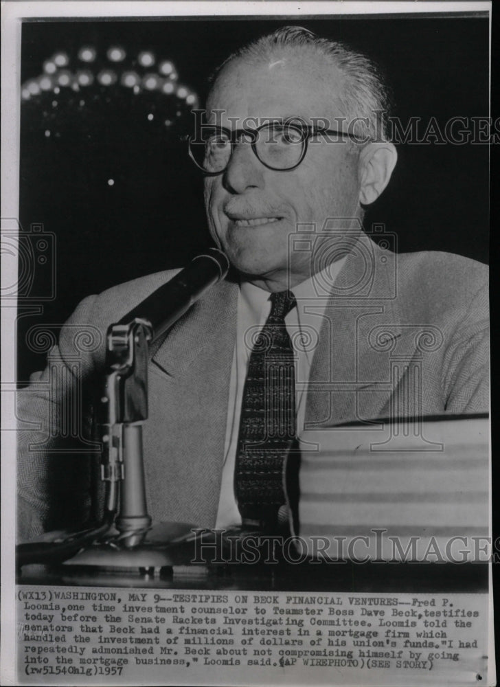 1957 Press Photo Fred P. Loomis Teamster Counsellor - RRW17593 - Historic Images