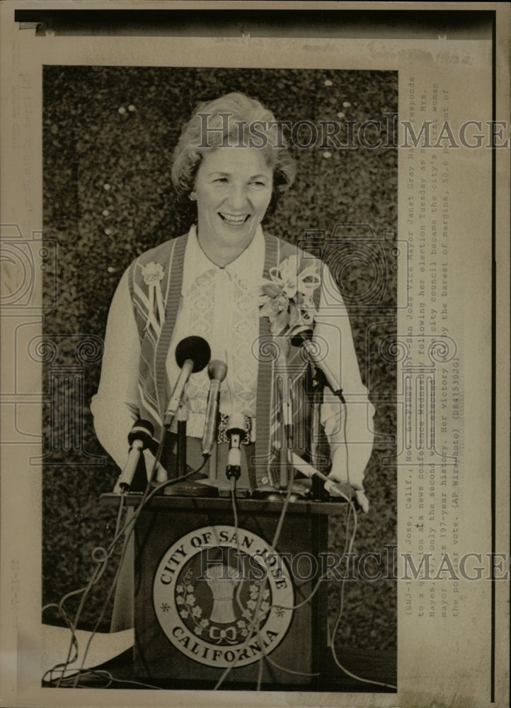 1974 Press Photo San Jose Mayor Janet Gray Election - RRW17689 - Historic Images