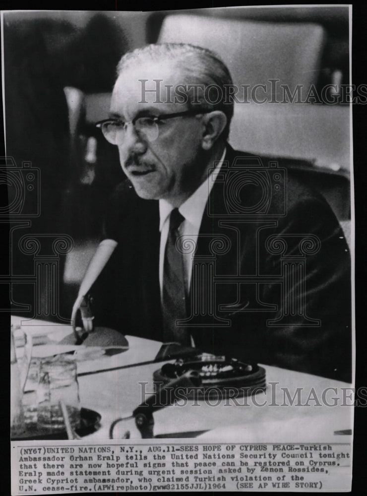 1964 Press Photo Orhan Eralp Ambassador UN Council Mich - RRW17851 - Historic Images