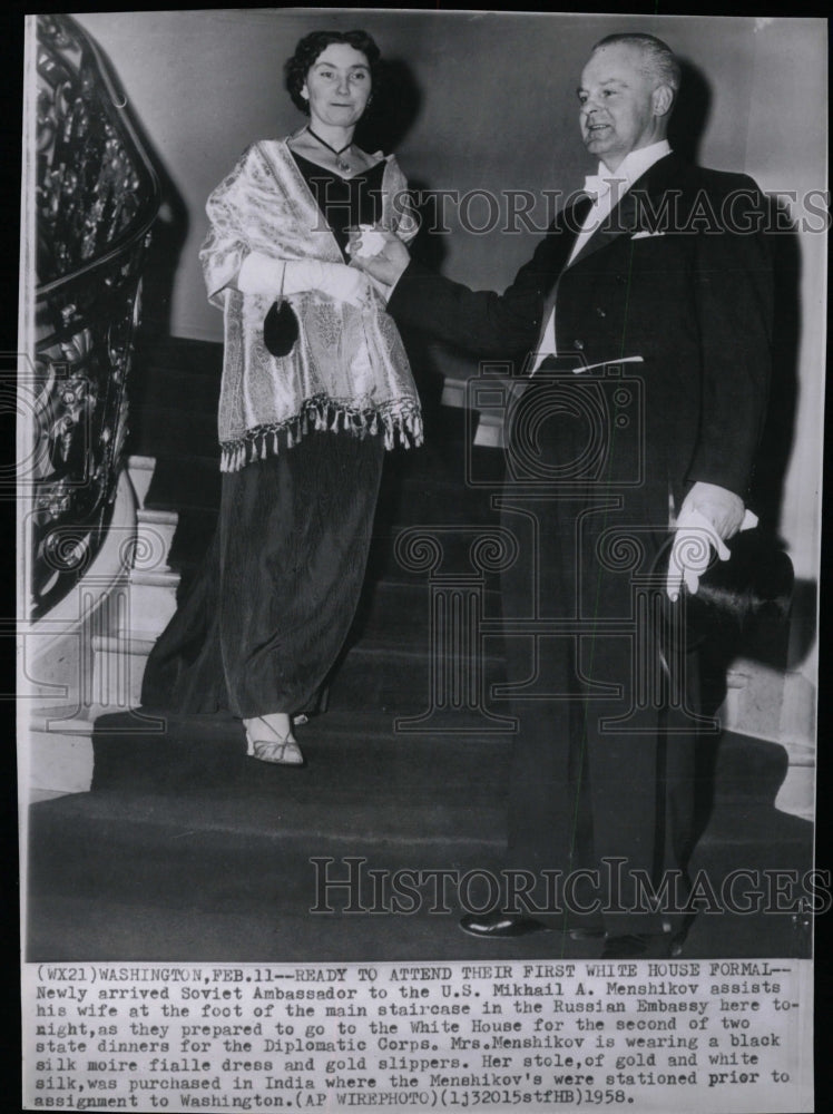 1958 Press Photo Mikhail A Menshikov Soviet Ambassador - RRW17949 - Historic Images