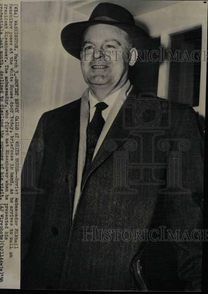 1958 Press Photo Mikhail Menshikov Soviet Ambassador - RRW17951 - Historic Images