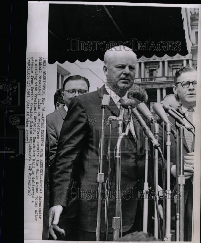 1961 Press Photo Soviet Mikhail Menshikov White House - RRW17957 - Historic Images