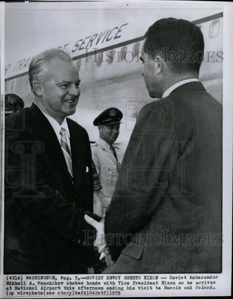 1959 Press Photo Mikhail Menshikov Nixon Airport - RRW17963 - Historic Images