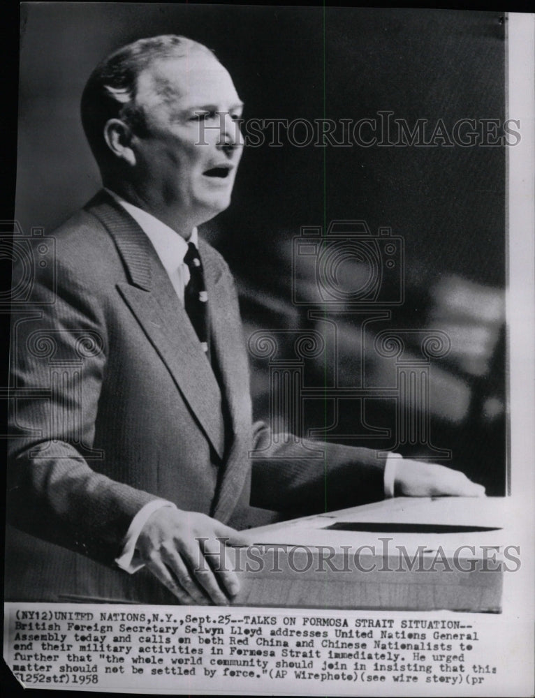 1958 Press Photo British Secretary Lloyd United Nations - RRW18049 - Historic Images