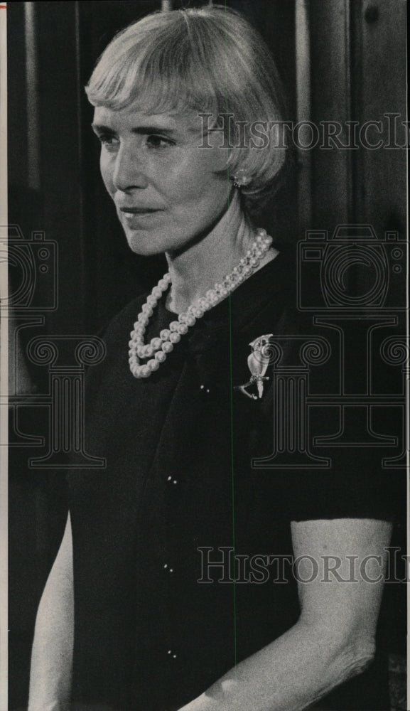 1967 Press Photo Clare Boothe Luce black dress pearls - RRW18057 - Historic Images