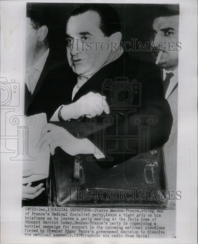 1955 Press Photo Pierre Mendes-France Radical Socialist - RRW18185 - Historic Images