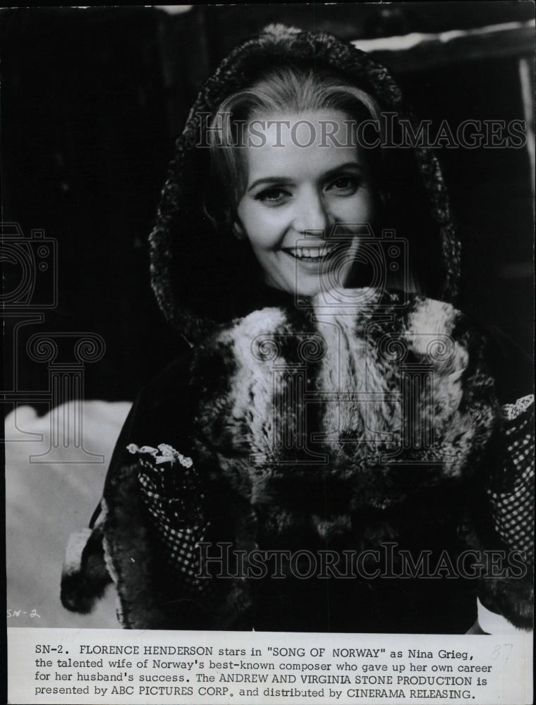 1970 Press Photo Actress Florence Henderson Song Of Nor - RRW18639 - Historic Images