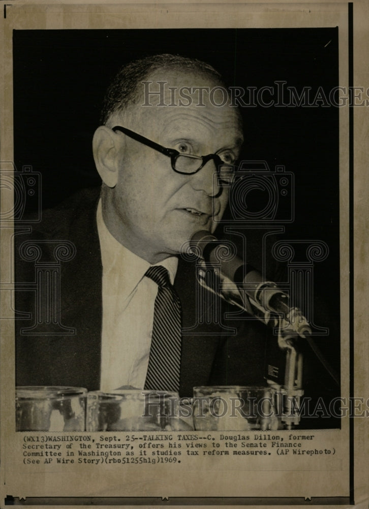 1969 Press Photo C. Douglas Dillon Treasury Secretary - RRW18667 - Historic Images