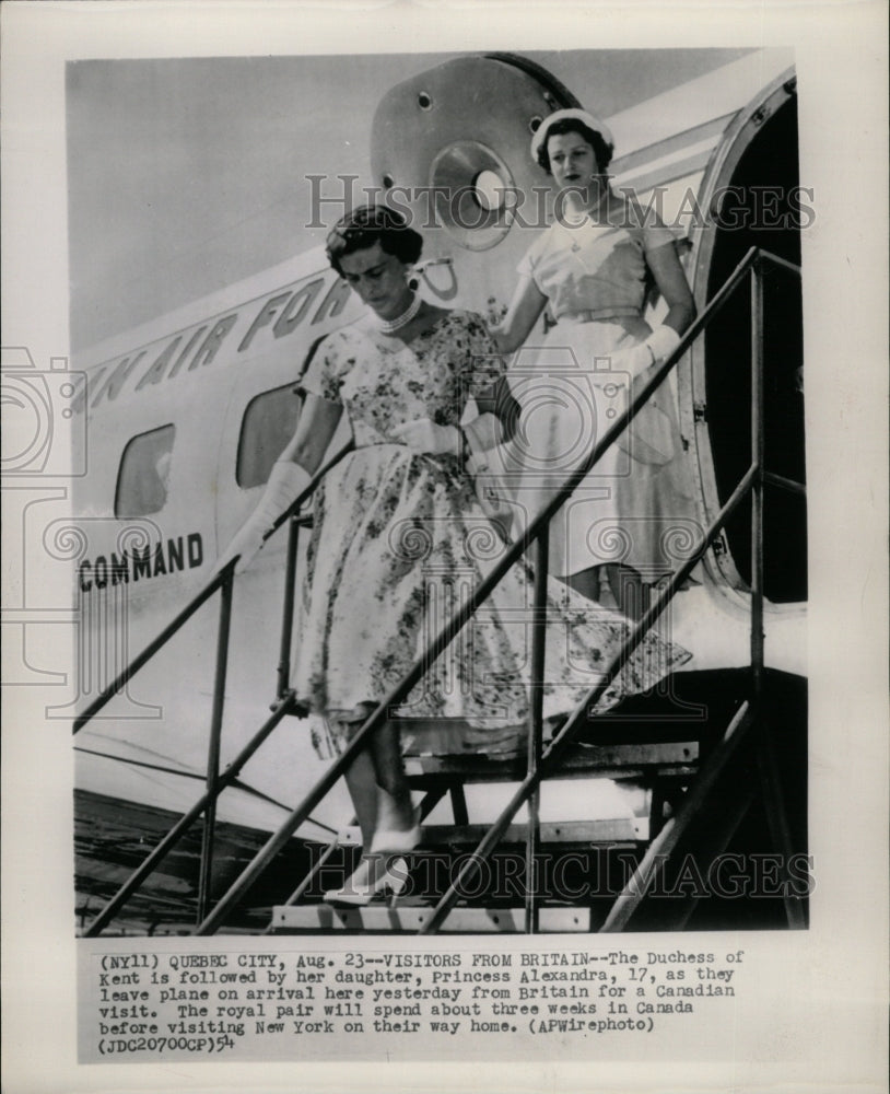 1954 Press Photo Duchess Kent Daughter Arrive Canada - RRW18951 - Historic Images